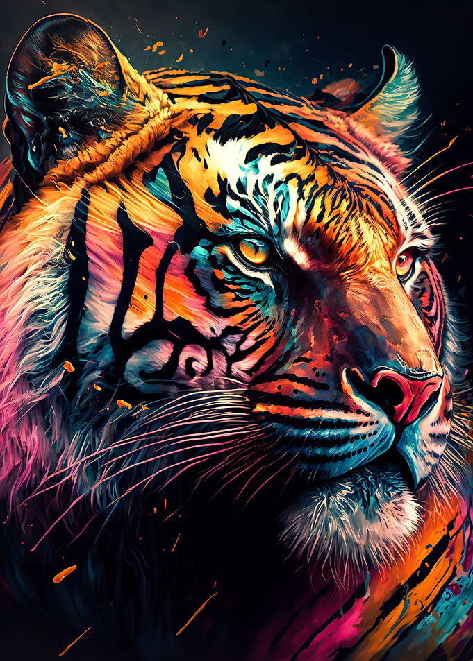Tiger colorful animal