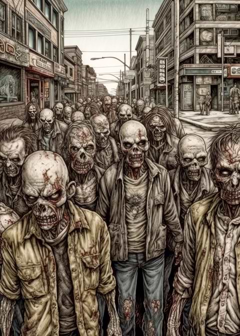 Zombie Outbreak — metal poster wall art