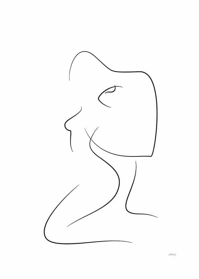 Abstract lovers sketch