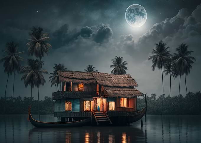 Moonlight on the boat