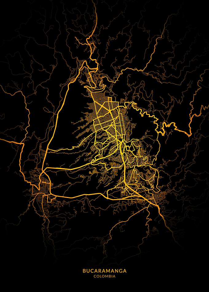 Bucaramanga City Map Gold