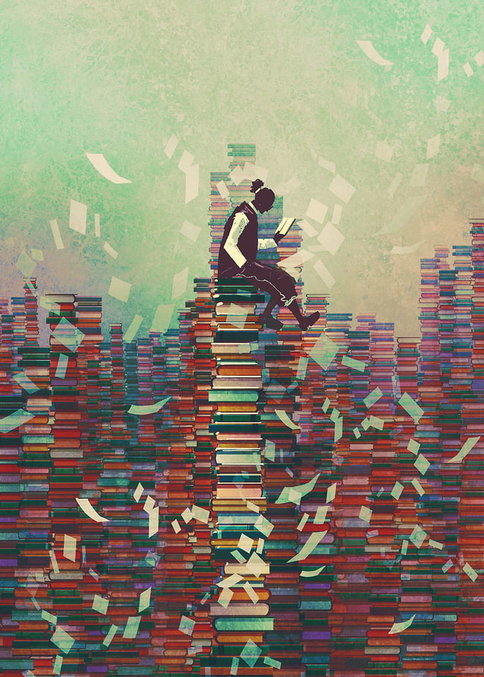 Man reading book