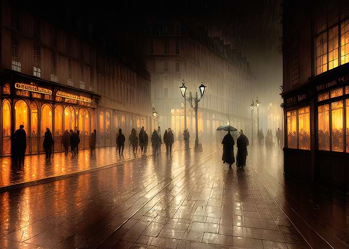 Dark street in the city