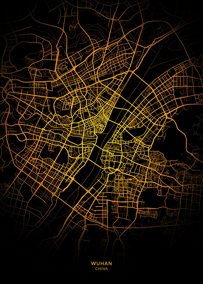 Wuhan City Map Gold