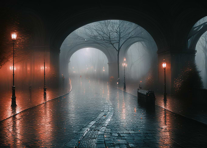 Dark alley in the city