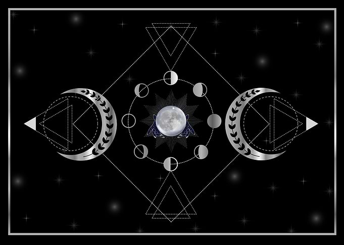 Triple Goddess silver moon