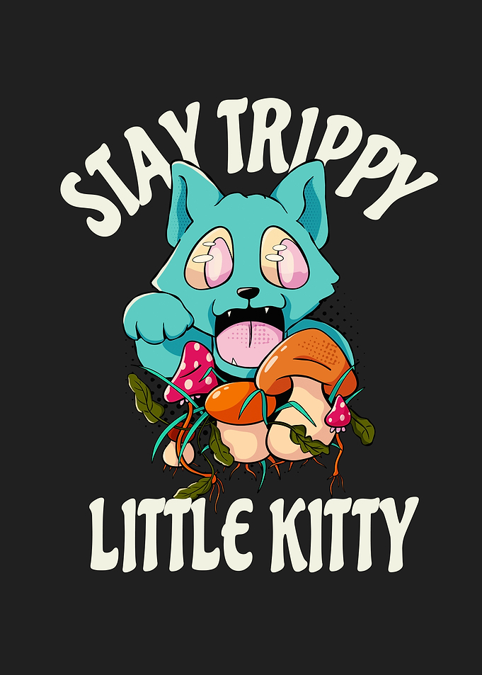 Acid Kitty Funky Hippy Cat