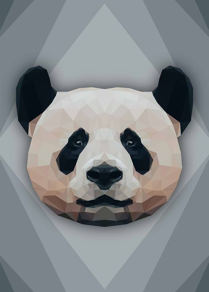 Low Poly Giant Panda Head