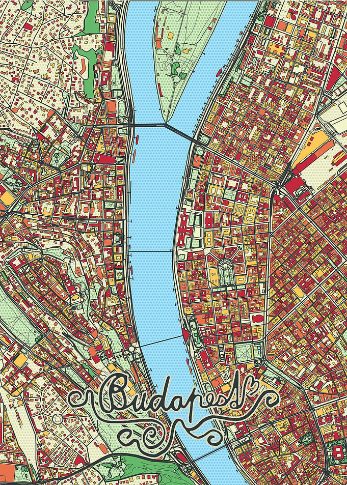 Budapest City Street Map