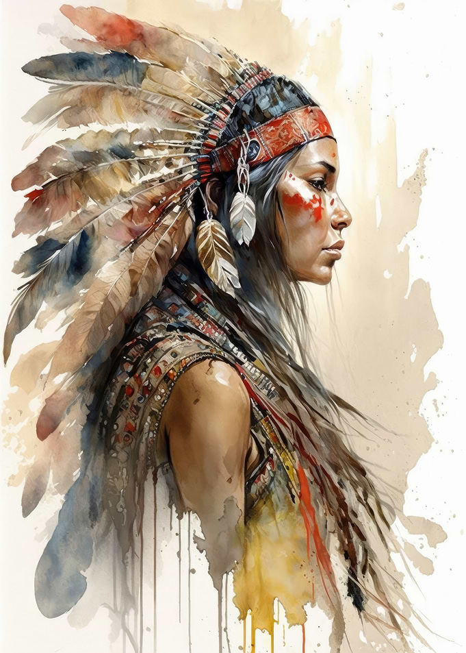 Oil painting indian woman