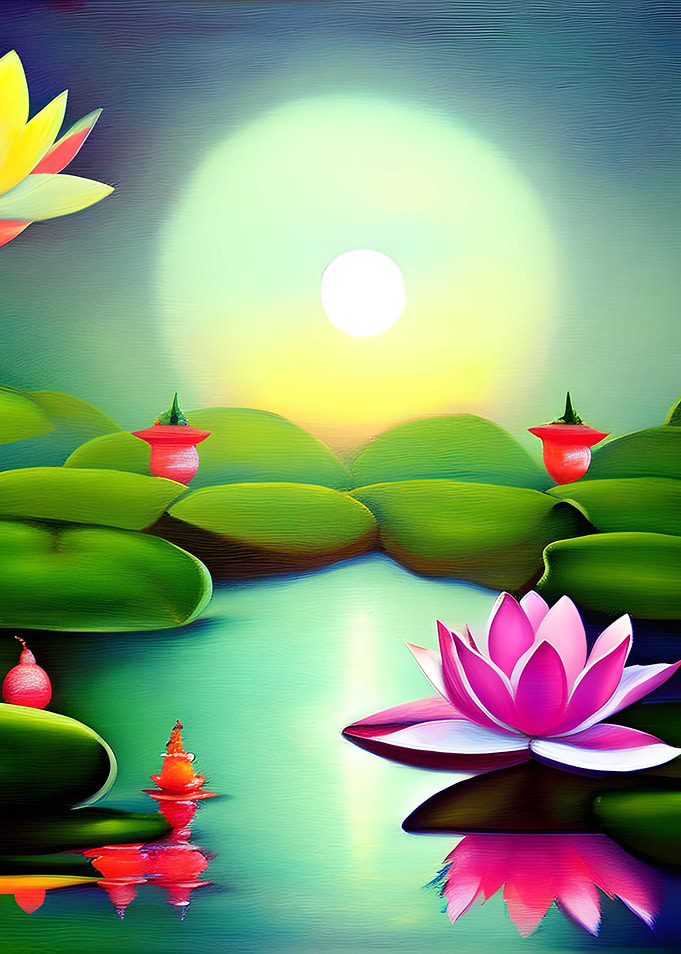 Lotus flower in a pond