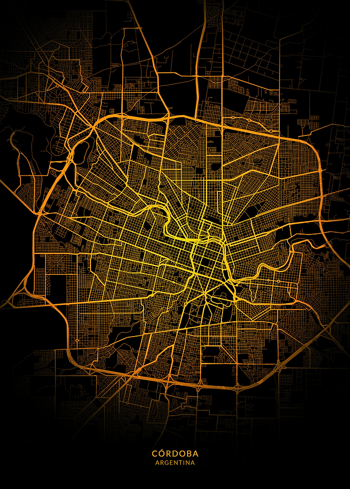 Cordoba City Map Gold