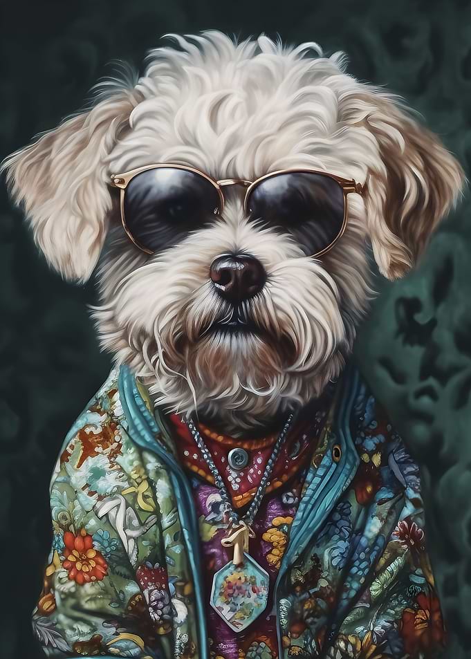 Dog with sunglasses