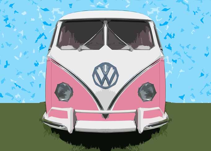 VW Kombi Van in Pink