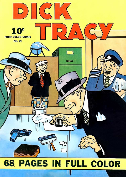 Dick Tracy No 21 — golden age comic art on metal