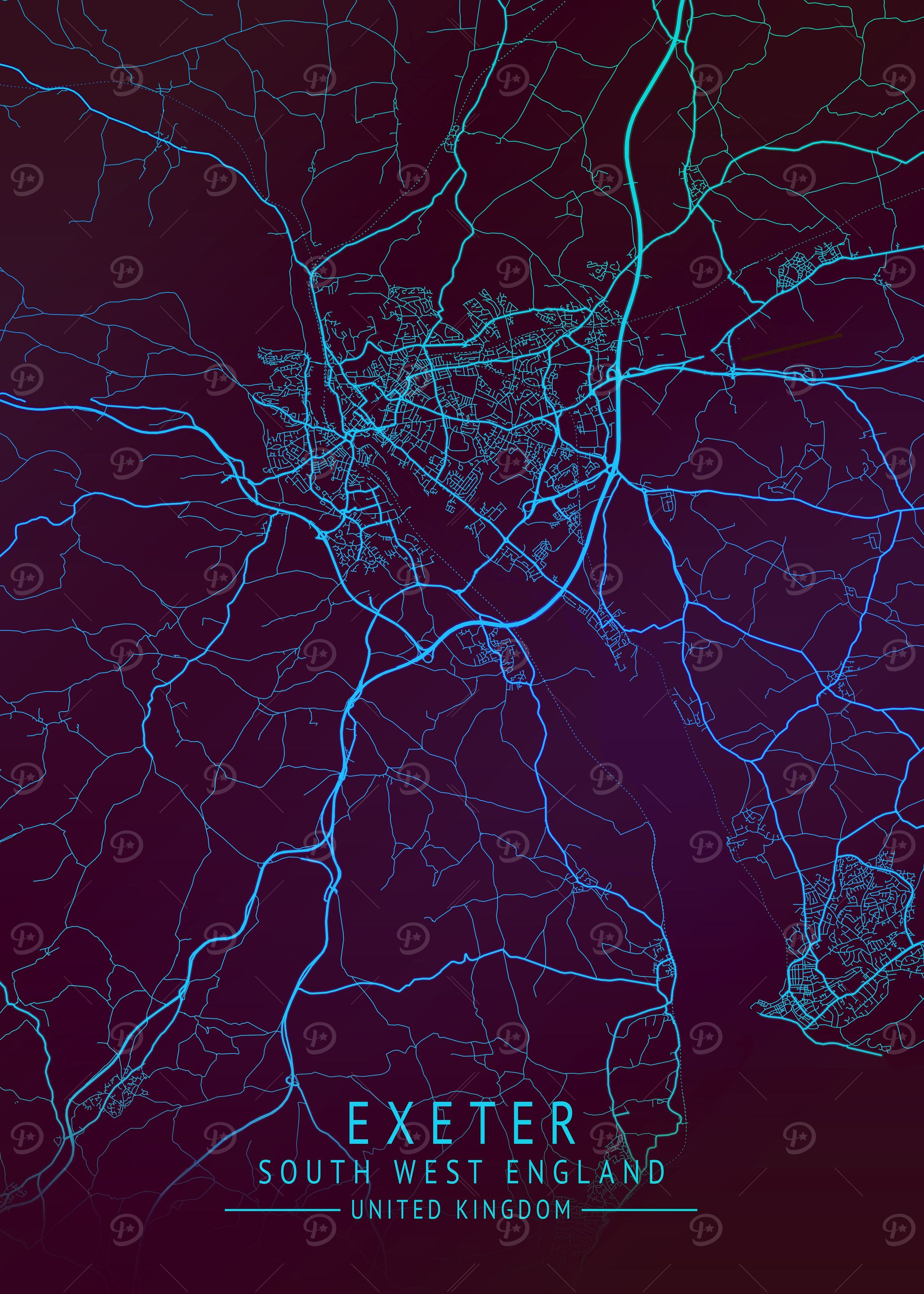 Exeter UK City Map