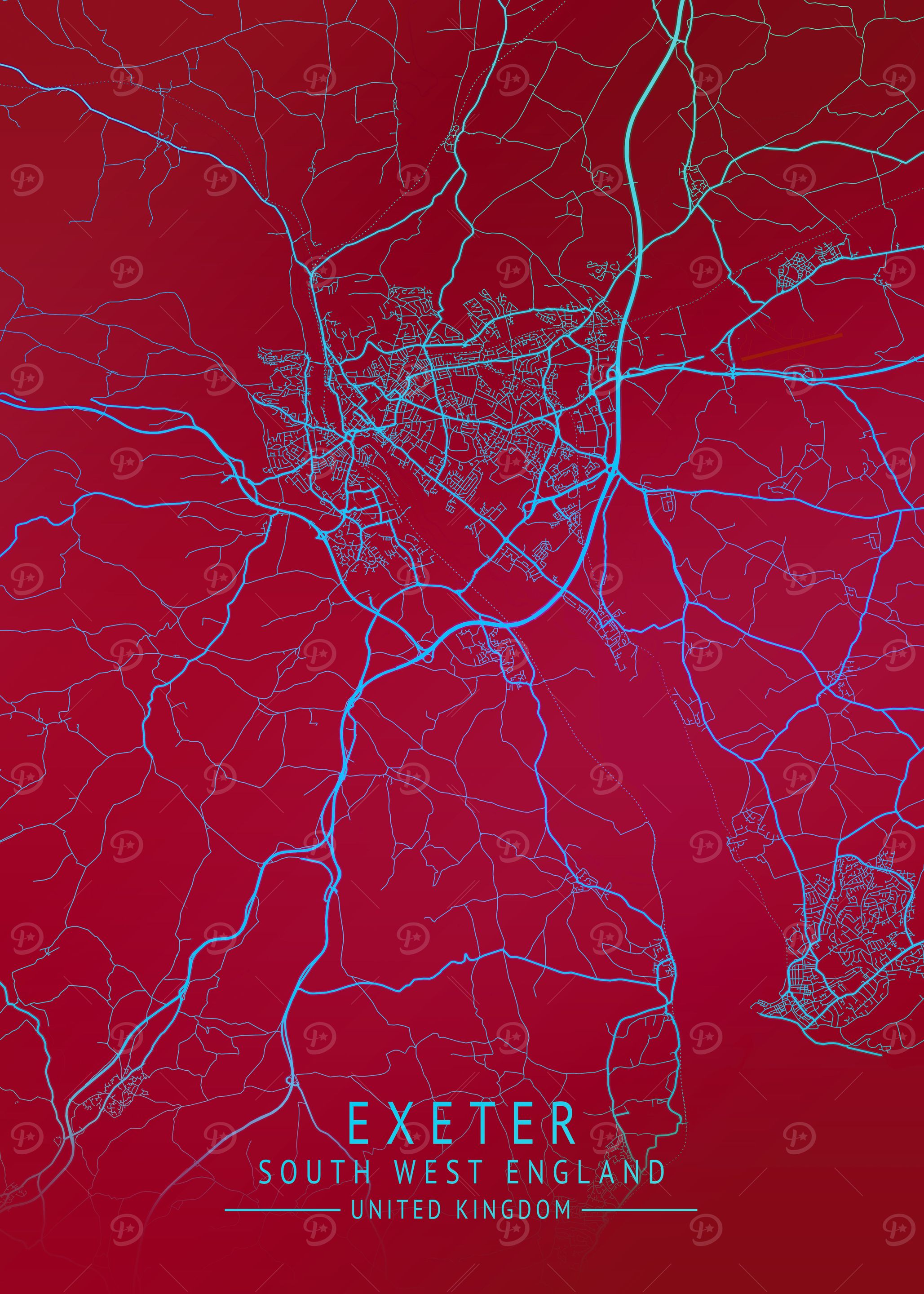 Exeter UK City Map
