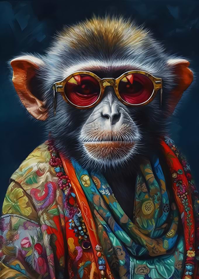 Monkey with sunglasses