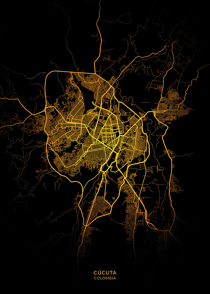 Cucuta City Map Gold