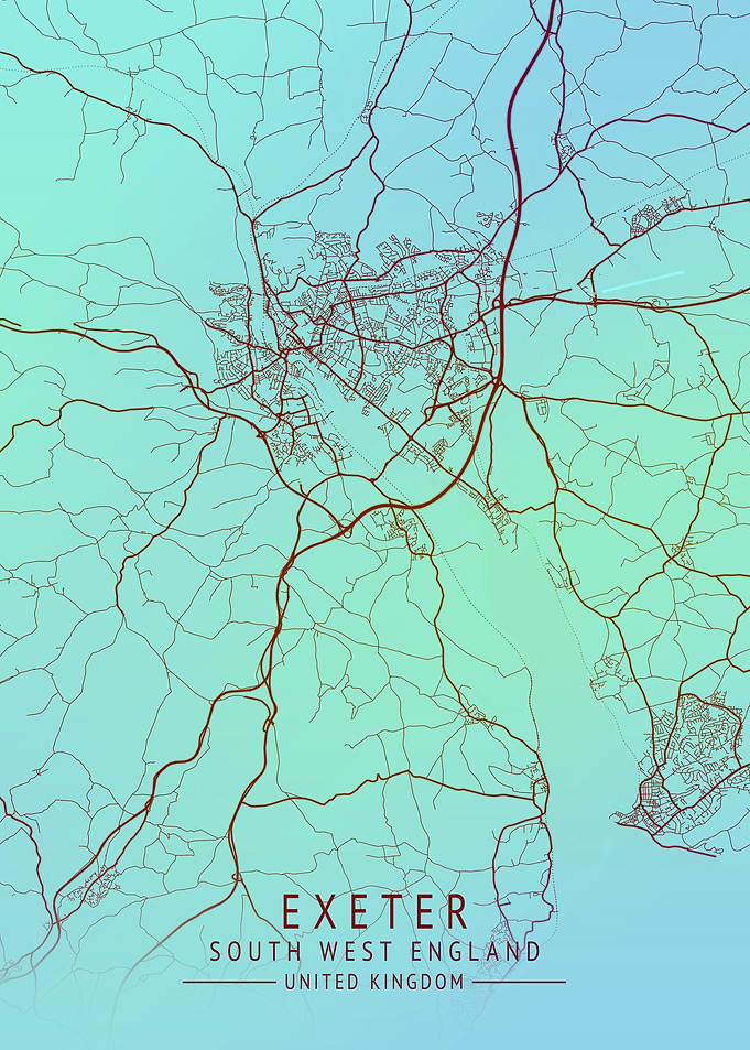 Exeter UK City Map