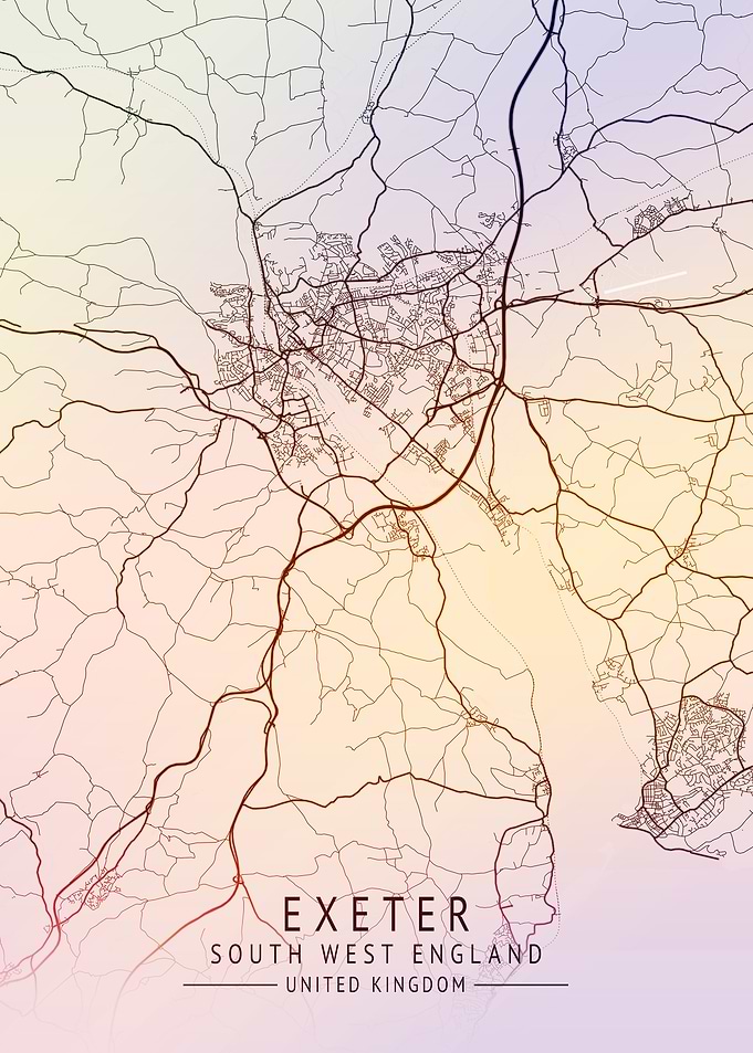 Exeter UK City Map