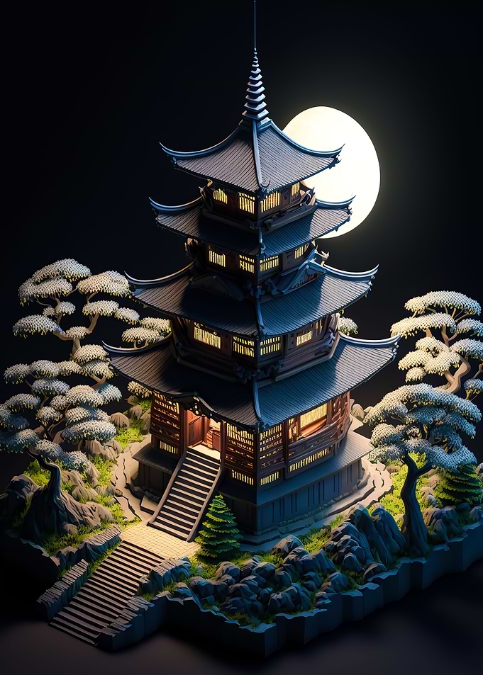 japan moon landscape