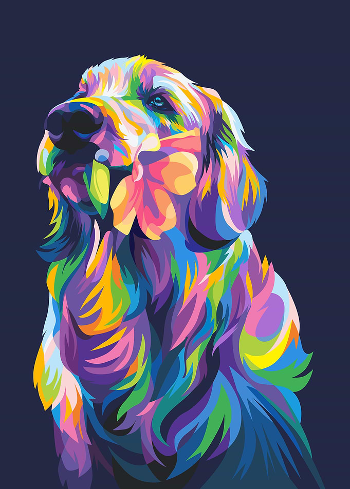 dog with flowers