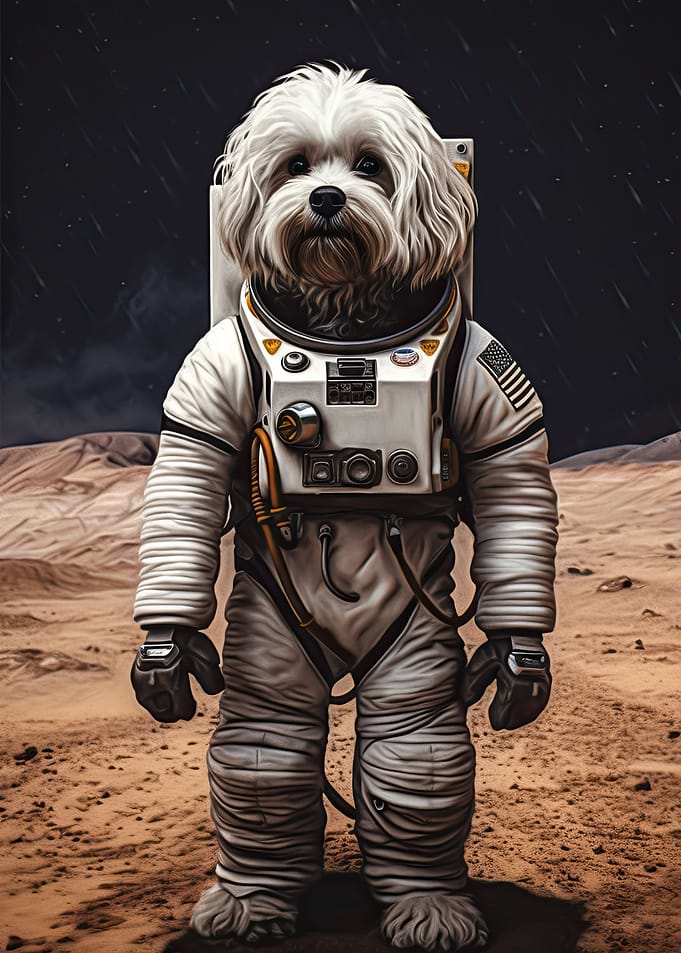 Havanese Astronaut On Mars