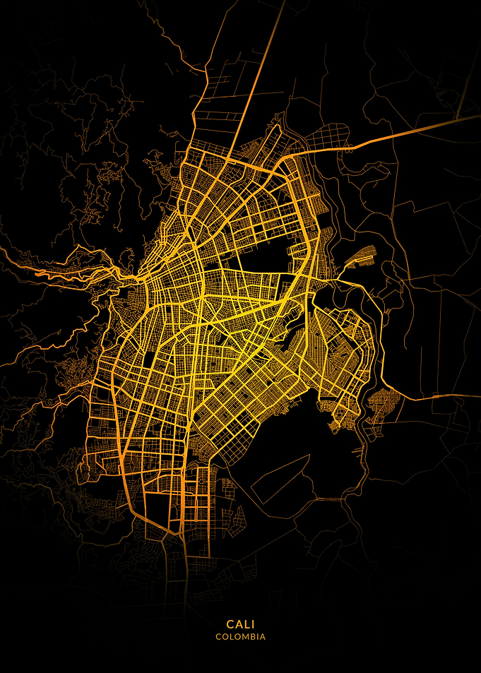 Cali City Map Gold