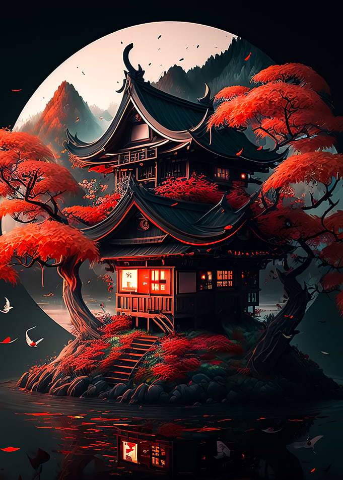 japan moon landscape
