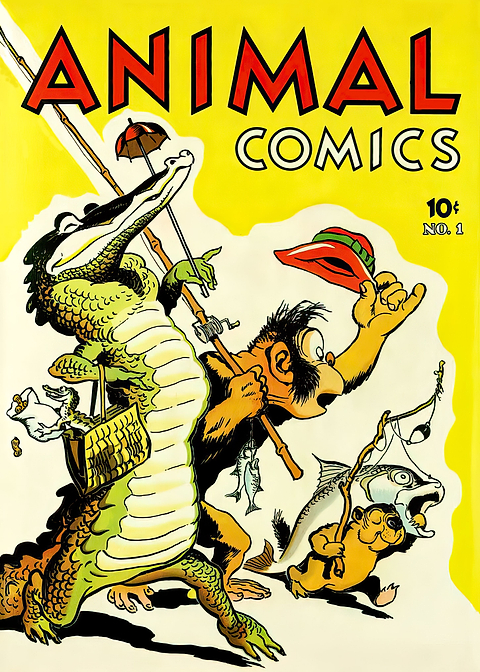 Animal Comics 01 — golden age comic art on metal