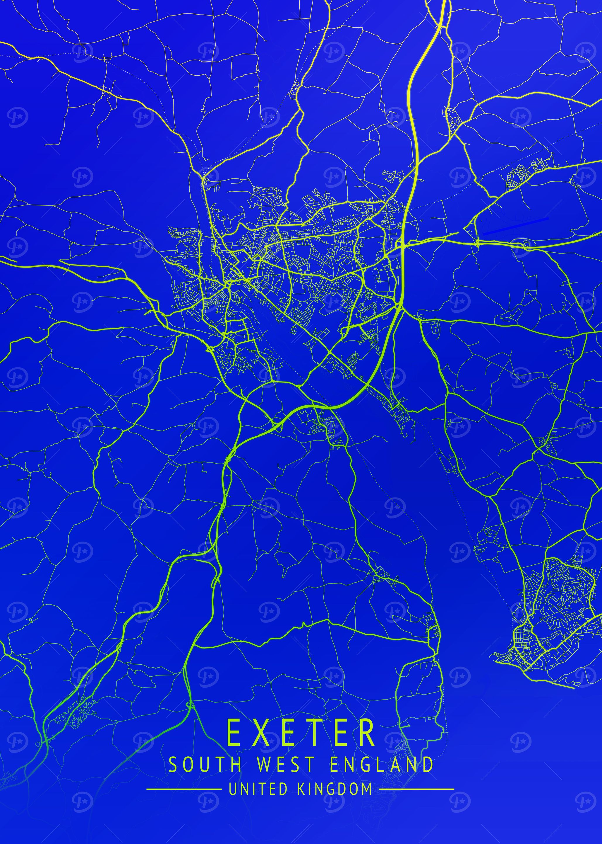 Exeter UK City Map