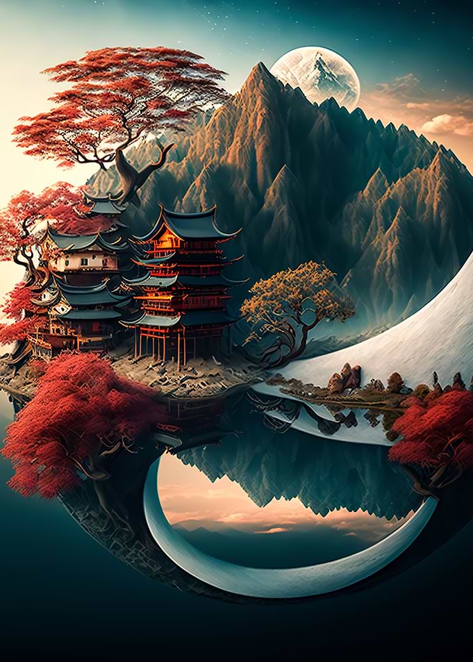 japan moon landscape