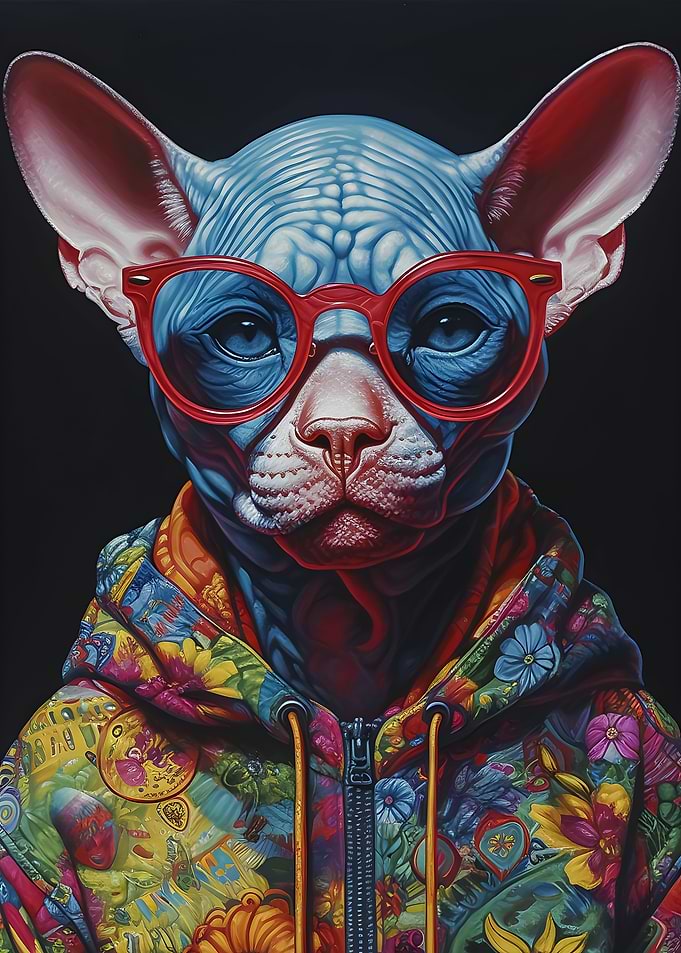 sphynx cat with sunglasses