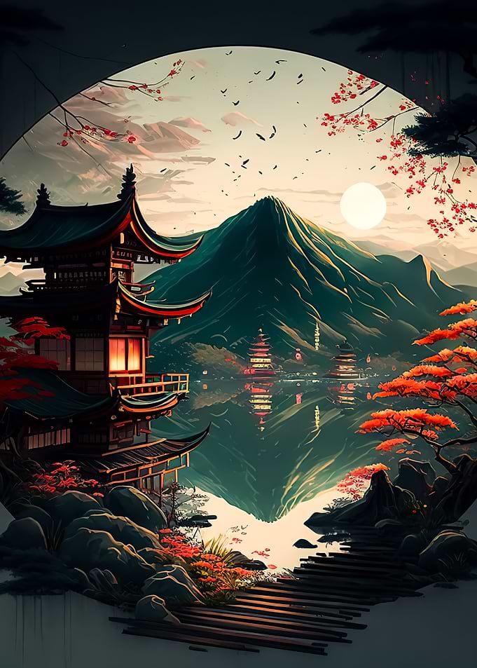 japan moon landscape