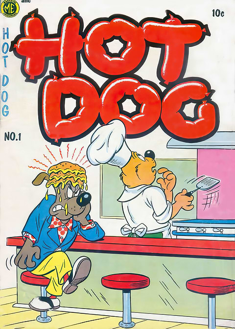 Hot Dog 01 — golden age comic art on metal