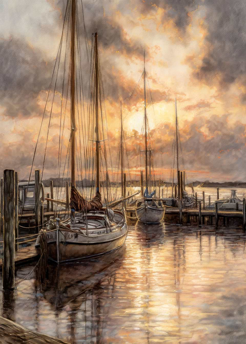 Sailboat Print — living room metal wall art