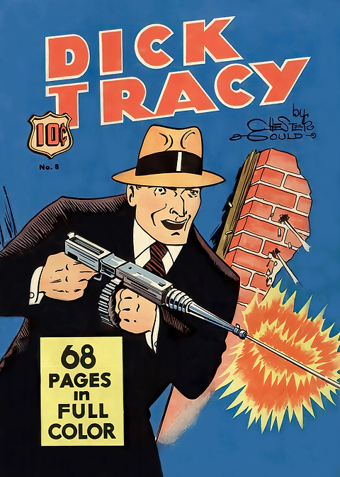 Disc Tracy No 8 — golden age comic art on metal