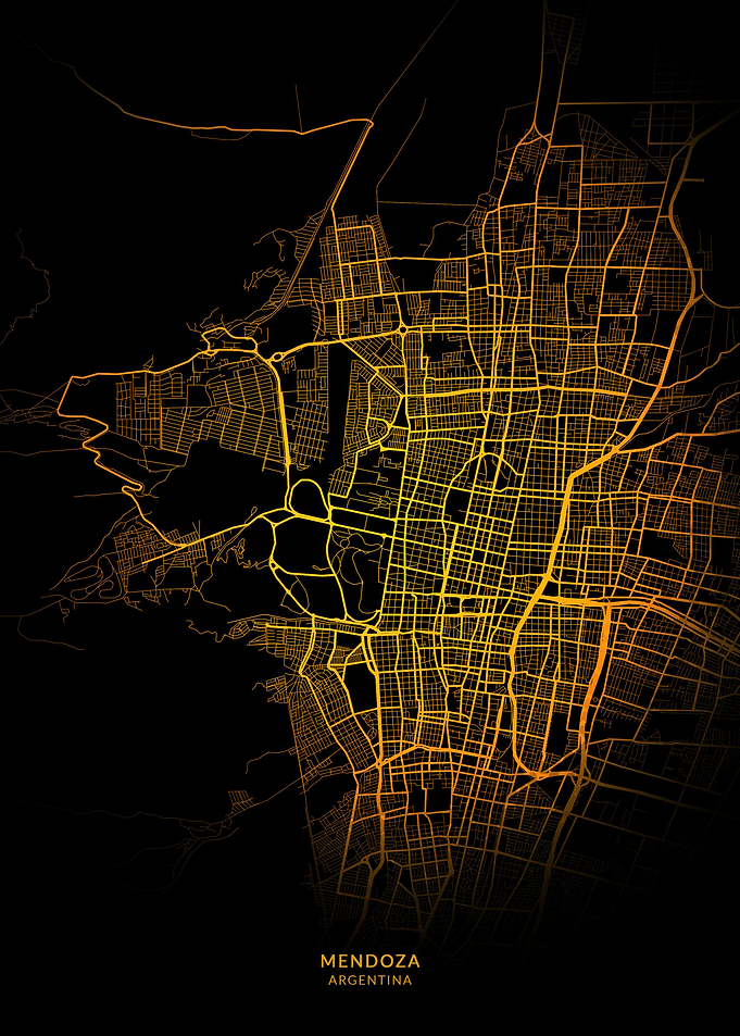 Mendoza City Map Gold