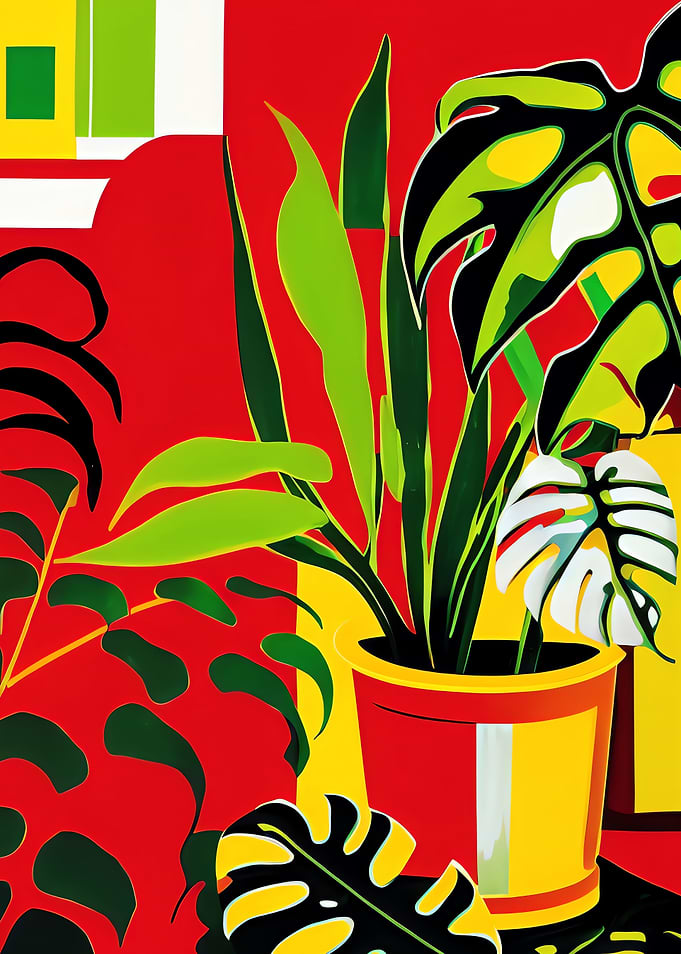 Retro Monstera Poster