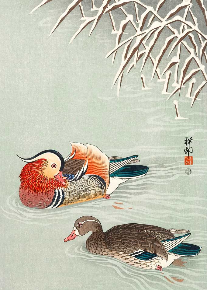 Mandarin ducks Ohara Koson