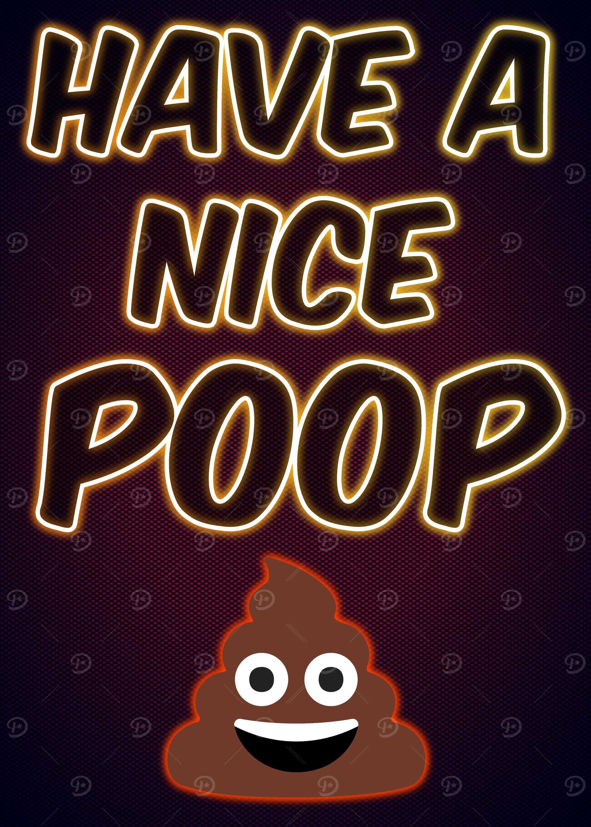 Funny Bathroom Neon Poster