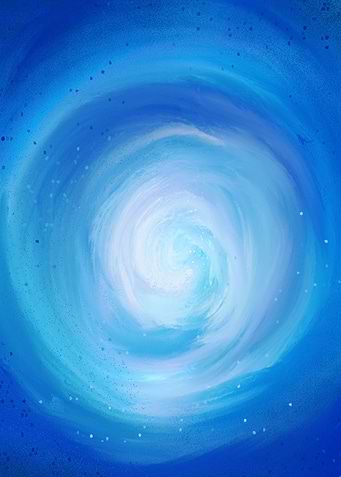 White Blue Spiral Poster