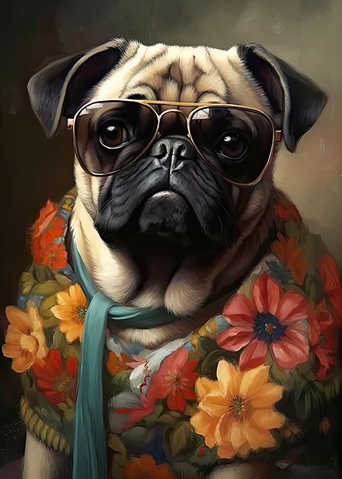Pug Dog Painting