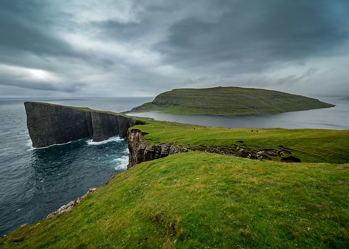 Scenic cliff Faroe Islands
