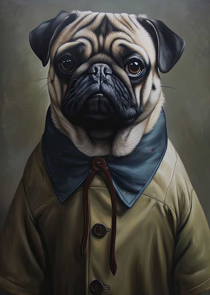 Pug Dog Painting