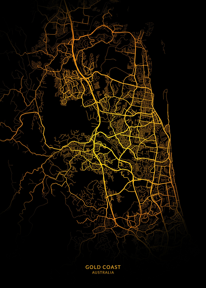 Gold Coast City Map Gold