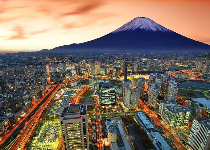 Yokohama and Fuji