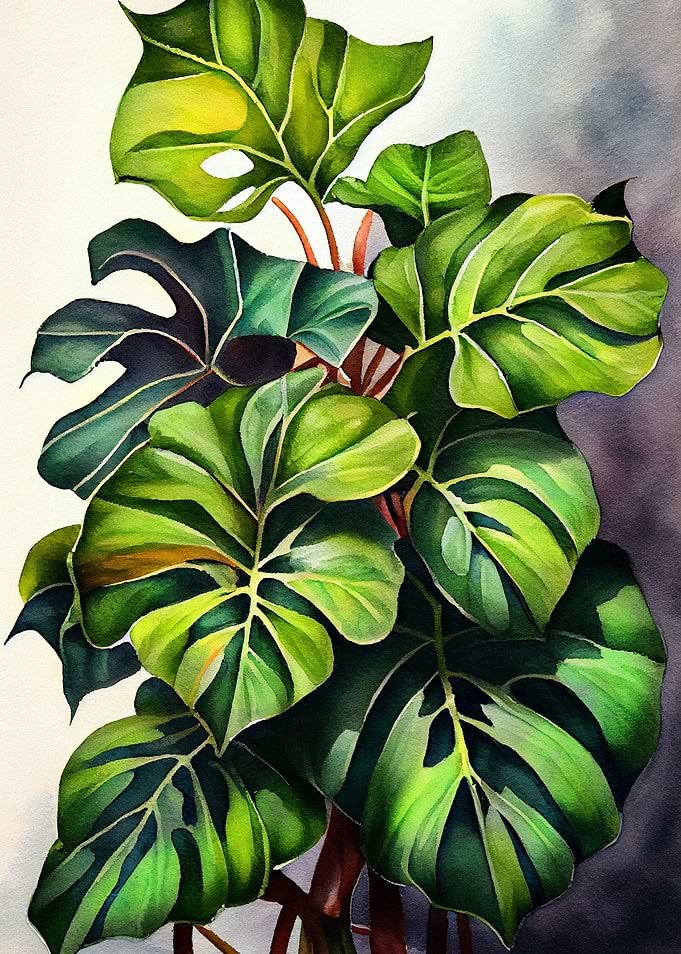 Philodendron plant art