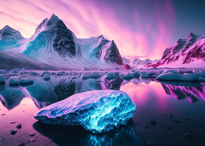 Purple Aurora Borealis